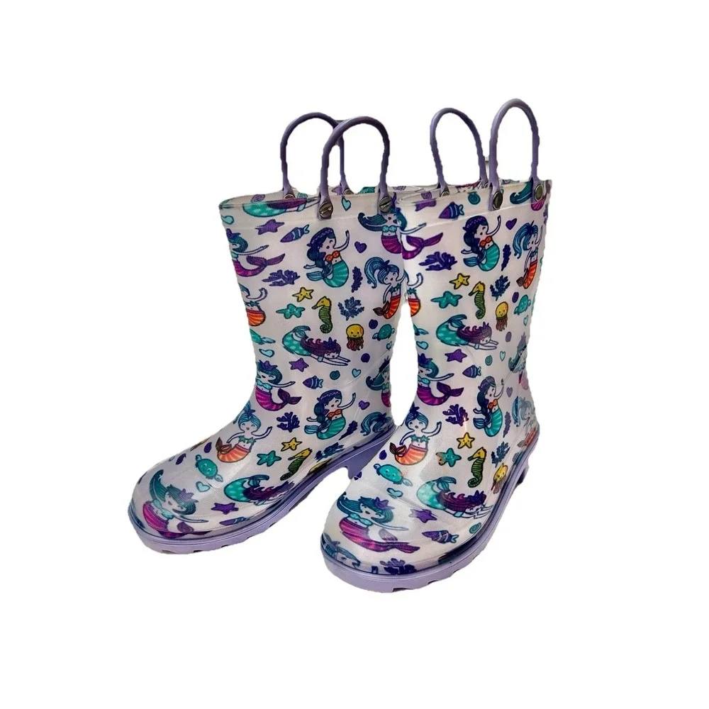 Rain Boots 10 Mermaids Water Shoes Purple Girl Clothing Accessory
